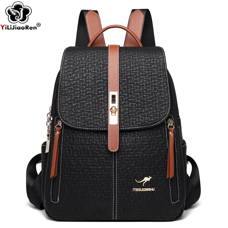 Leather Work Backpack - Fashion Backpacks Female High Quality Leather