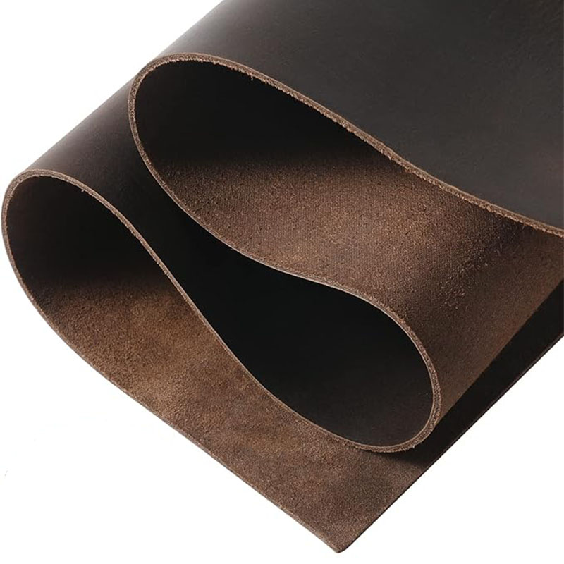 Leather Work - Coffee-brown stiff 2mm genuine oil-waxed crazy