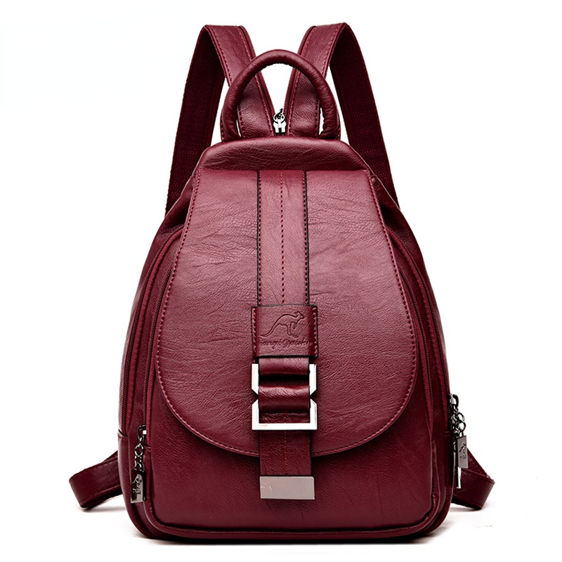 Leather Work Backpack - Designer Backpacks Women Leather Backpacks Female