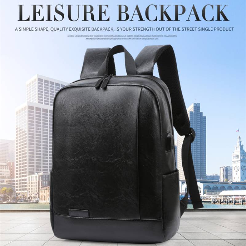 Leather Work Backpack - Men Fashionable Backpack PU Leather Satchel