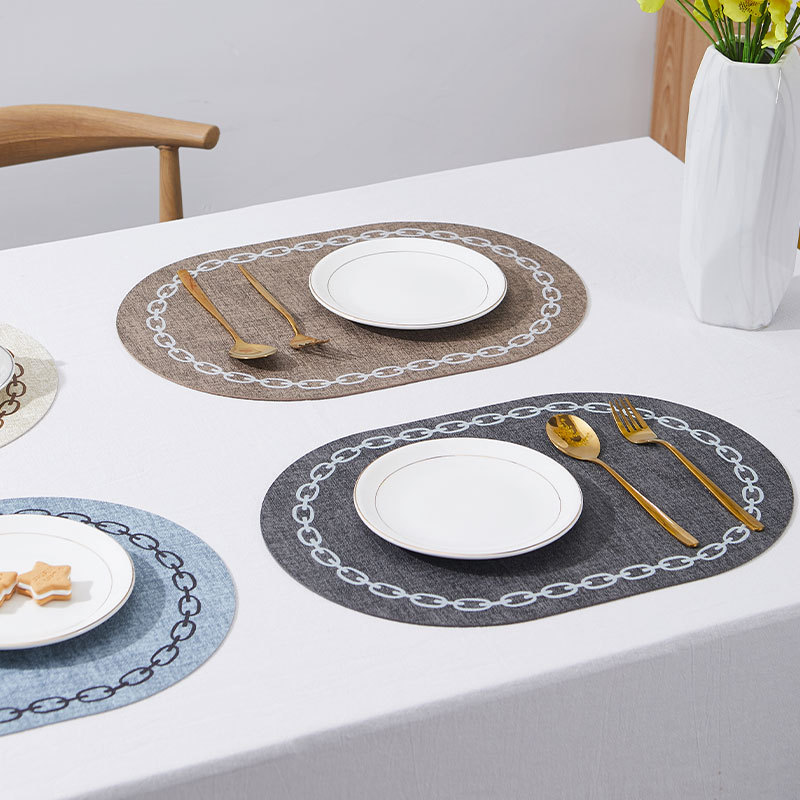 Oval Table Placemat Faux Leath - Leatherwork Desk recension och pris