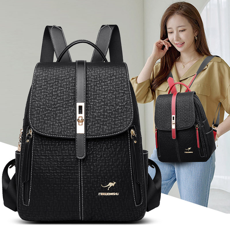 Fashion Backpacks Female High  - Leather Work Backpack recension och pris