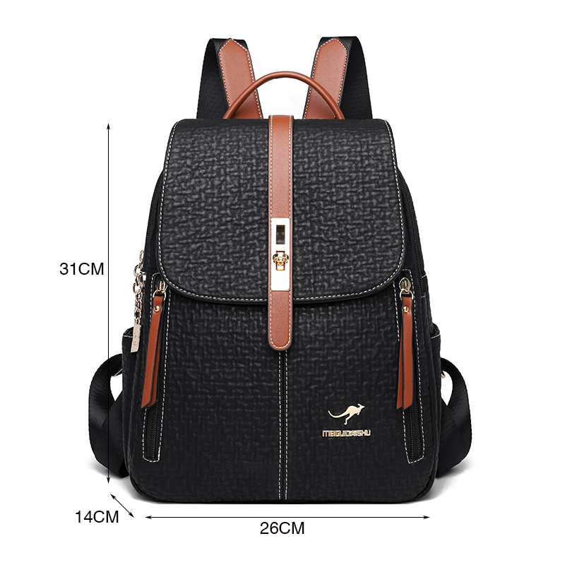 Fashion Backpacks Female High  - Leather Work Backpack recension och pris