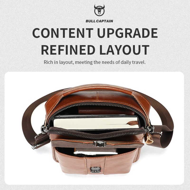 BULLCAPTAIN Mens Leather Messe - Leather Work Bag Men recension och pris