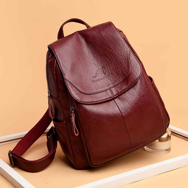 Vintage Soft Leather Backpack  - Leather Work Backpack recension och pris