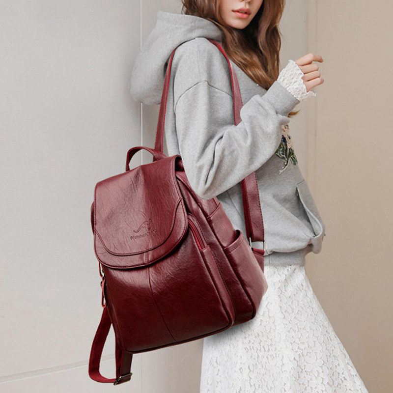 Vintage Soft Leather Backpack  - Leather Work Backpack recension och pris