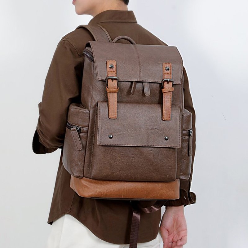 New Vintage Men's Leather Back - Leather Work Backpack recension och pris