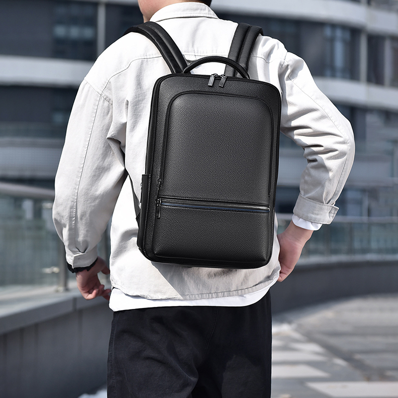 PU Leather Men's Backpack USB  - Leather Work Backpack recension och pris