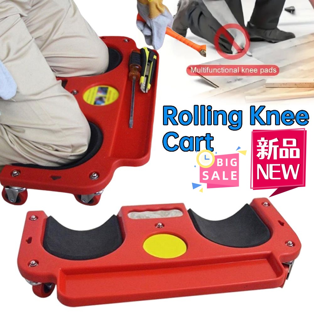 Rolling Knee Cart with 5 Swive - Leather Work Knee Pads recension och pris