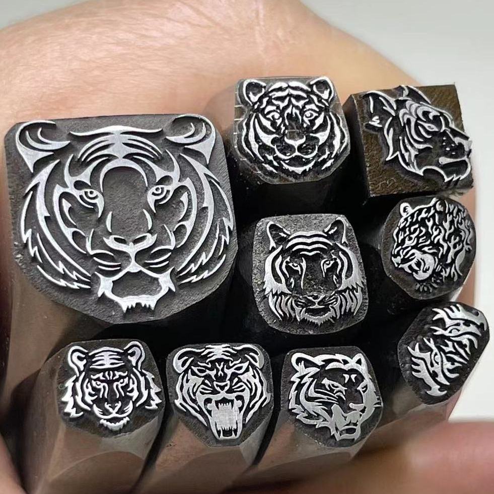 Tiger Head Design Metal Punch  - Leatherwork Embossing recension och pris