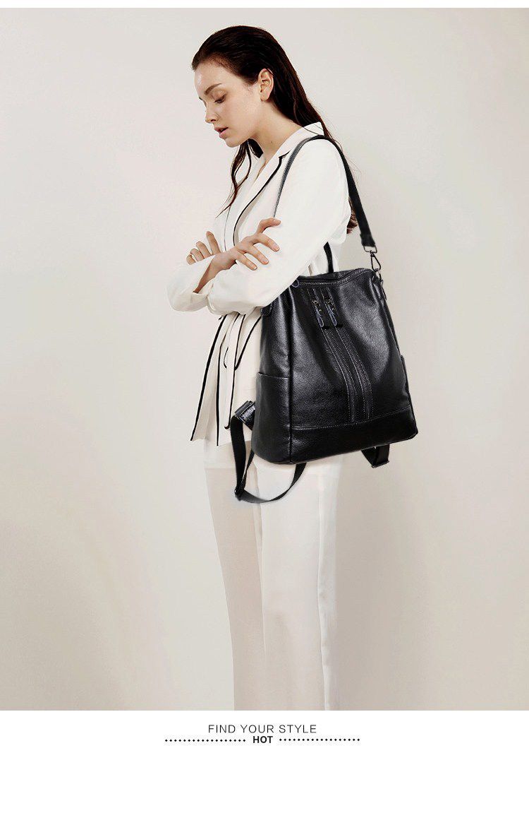 Women Soft Leather Backpack Sc - Leather Work Backpack recension och pris
