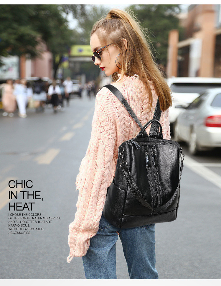 Women Soft Leather Backpack Sc - Leather Work Backpack recension och pris