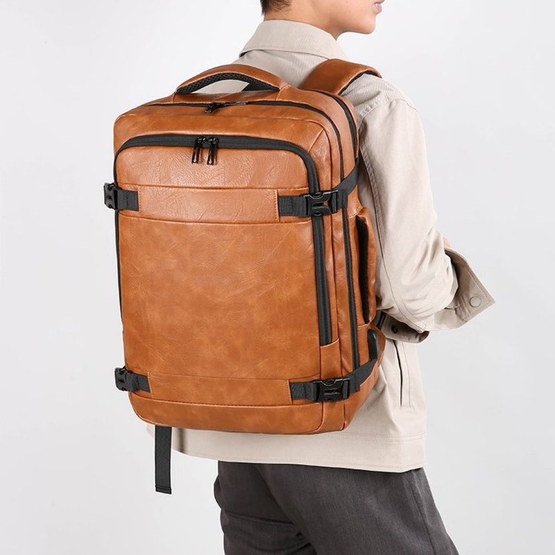 2027 NEW  Men Backpack PU Leat - Leather Work Backpack recension och pris
