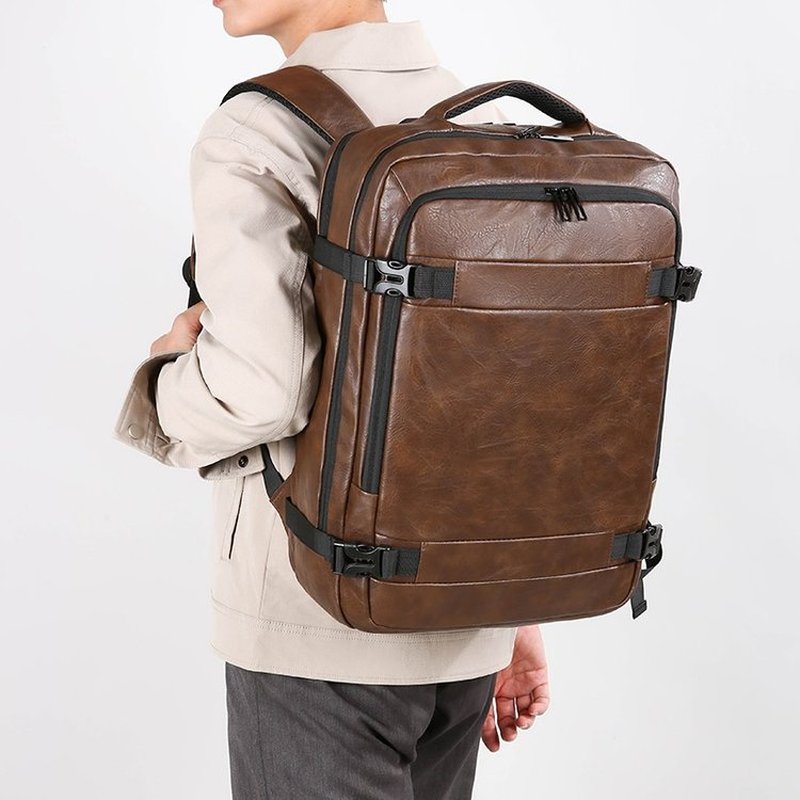 2027 NEW  Men Backpack PU Leat - Leather Work Backpack recension och pris
