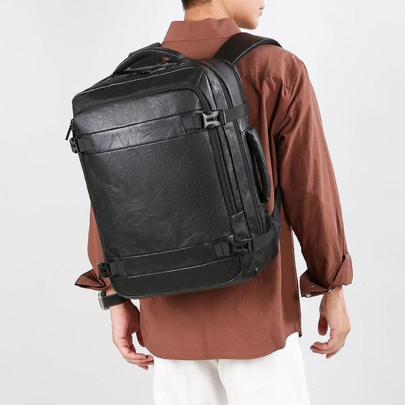 2027 NEW  Men Backpack PU Leat - Leather Work Backpack recension och pris