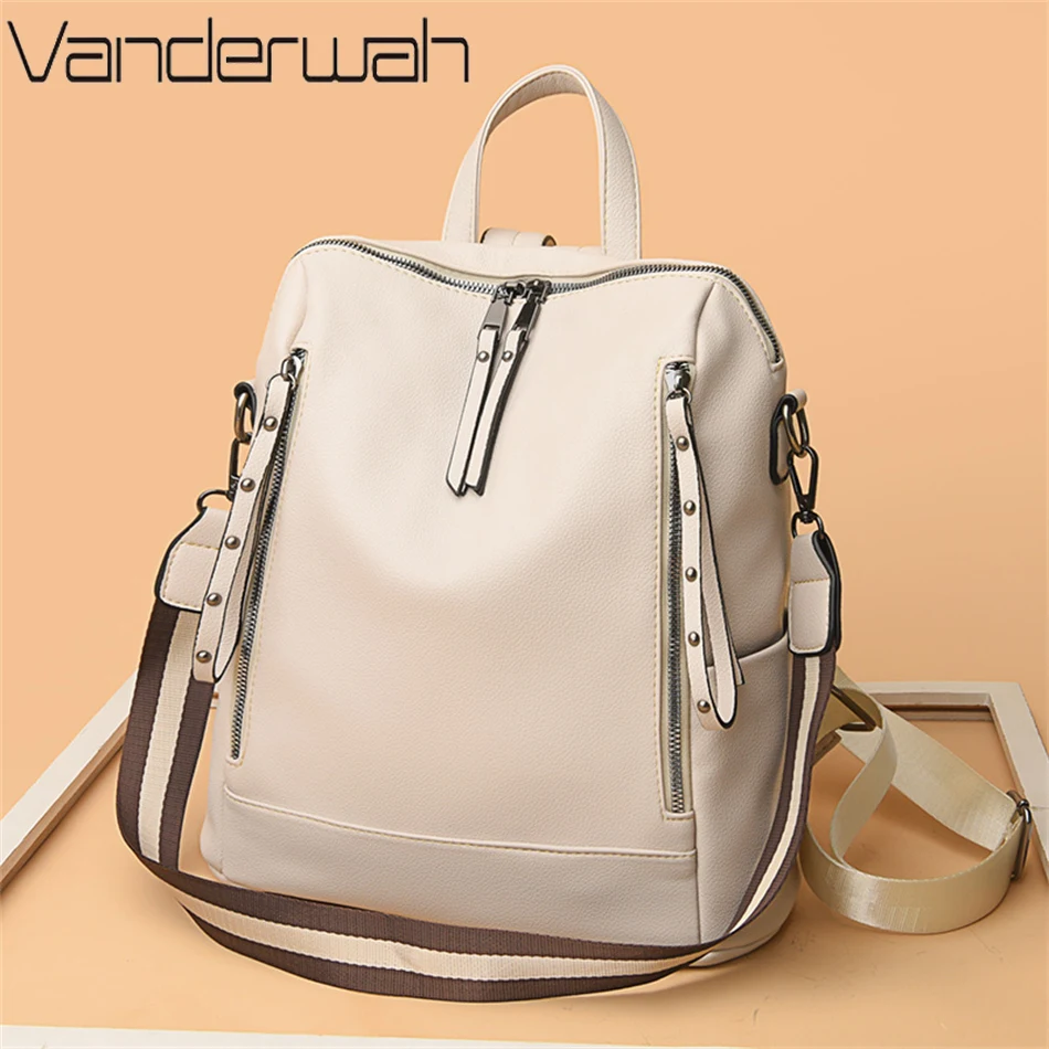 Brand Luxury Backpacks Soft Le - Leather Work Backpack recension och pris