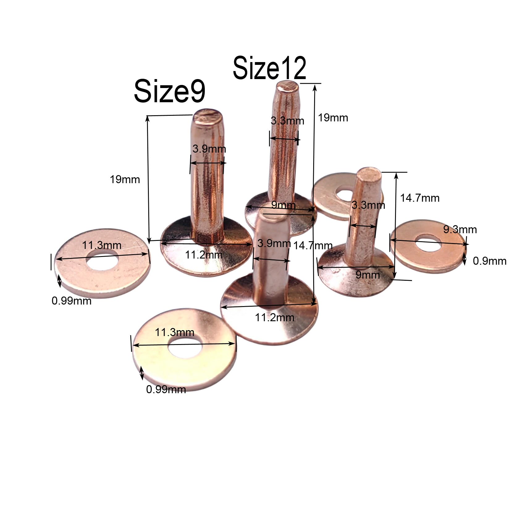 Copper Rivets and Burrs  #9 an - Leatherworking Equipment recension och pris