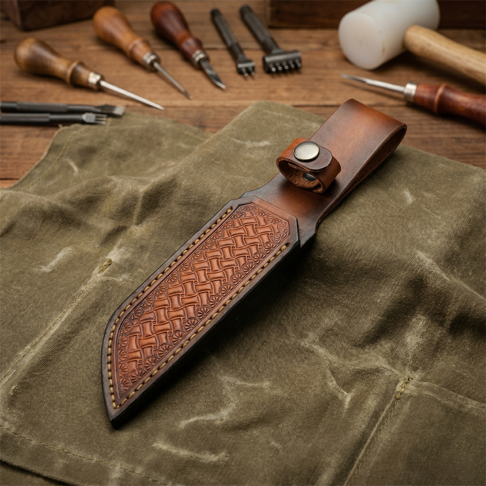 Brown Hand-embossed Leather Fi - Leatherwork Embossing recension och pris