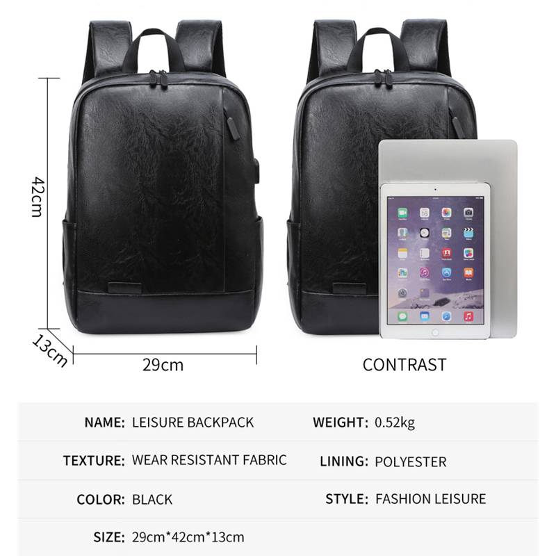 Men Fashionable Backpack PU Le - Leather Work Backpack recension och pris