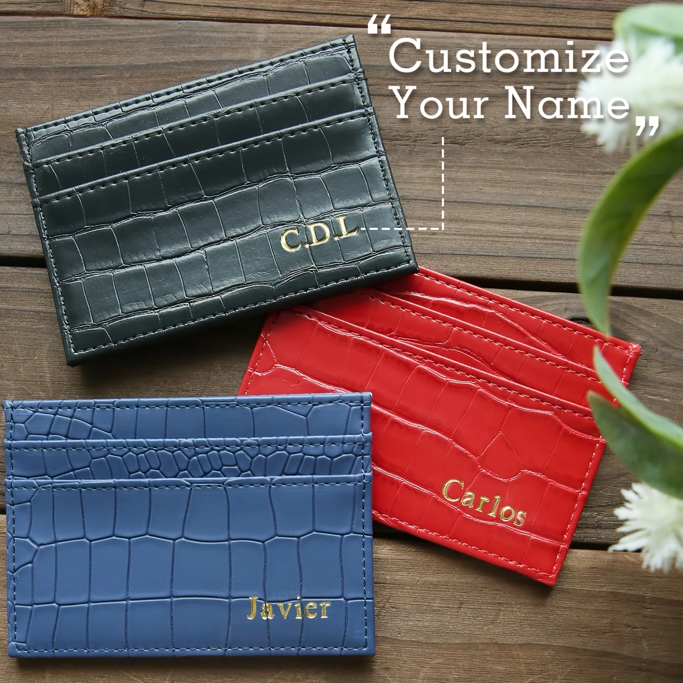 1PC Custom Name Faux Crocodile - Leatherwork Embossing recension och pris