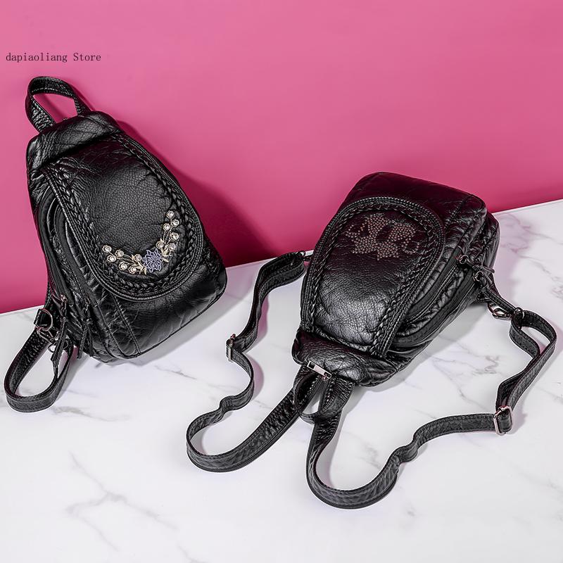 Women Small Chest Bags Fashion - Leather Work Backpack recension och pris