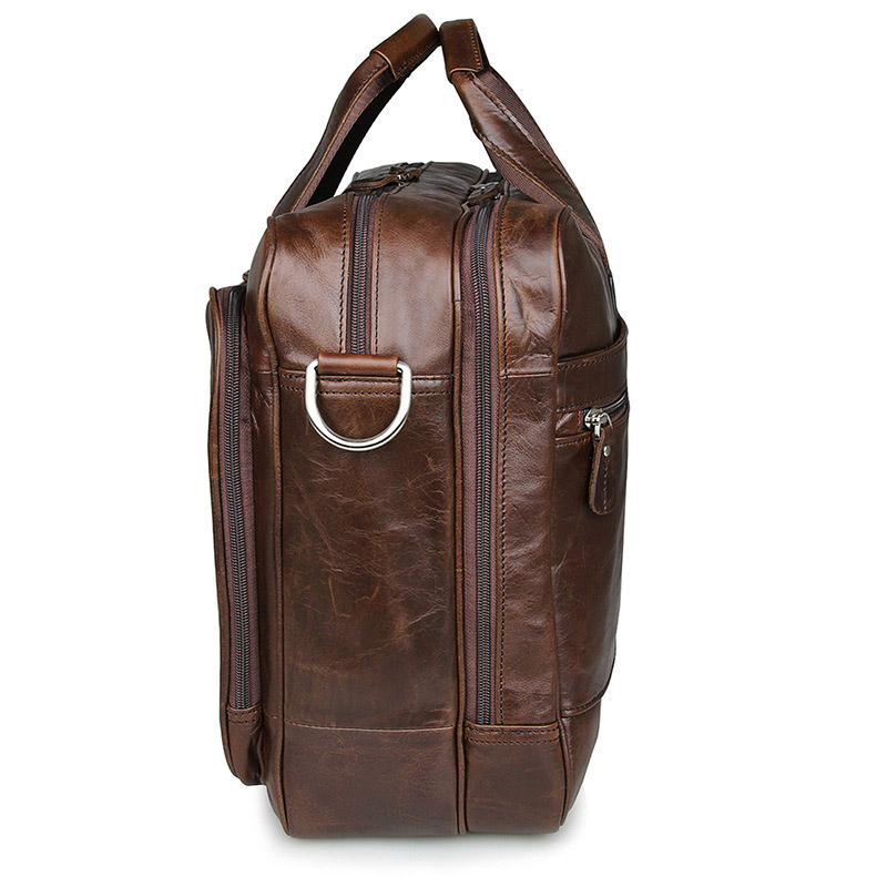 LACHIOUR Genuine Leather Men B - Leather Work Bag Men recension och pris