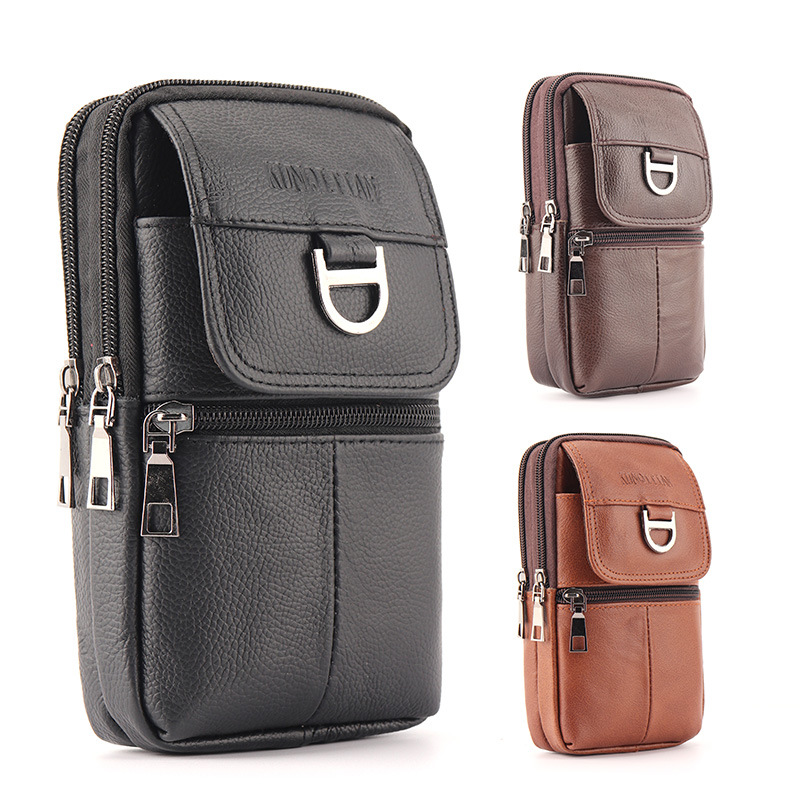 Men's Leather Waist Bag - Larg - Leather Work Backpack recension och pris