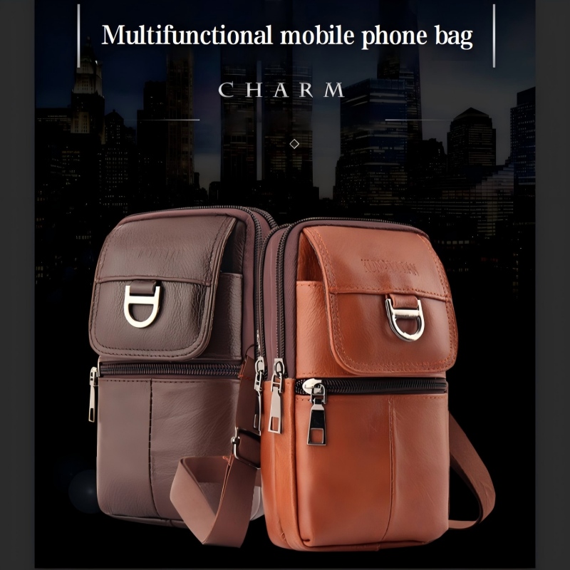 Men's Leather Waist Bag - Larg - Leather Work Backpack recension och pris