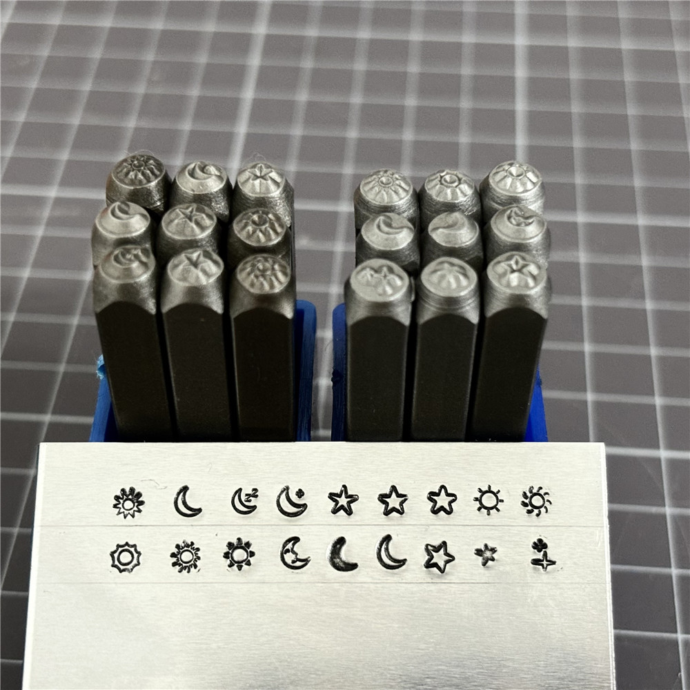 9pcs/set Moon Star Sun Design  - Leatherwork Embossing recension och pris