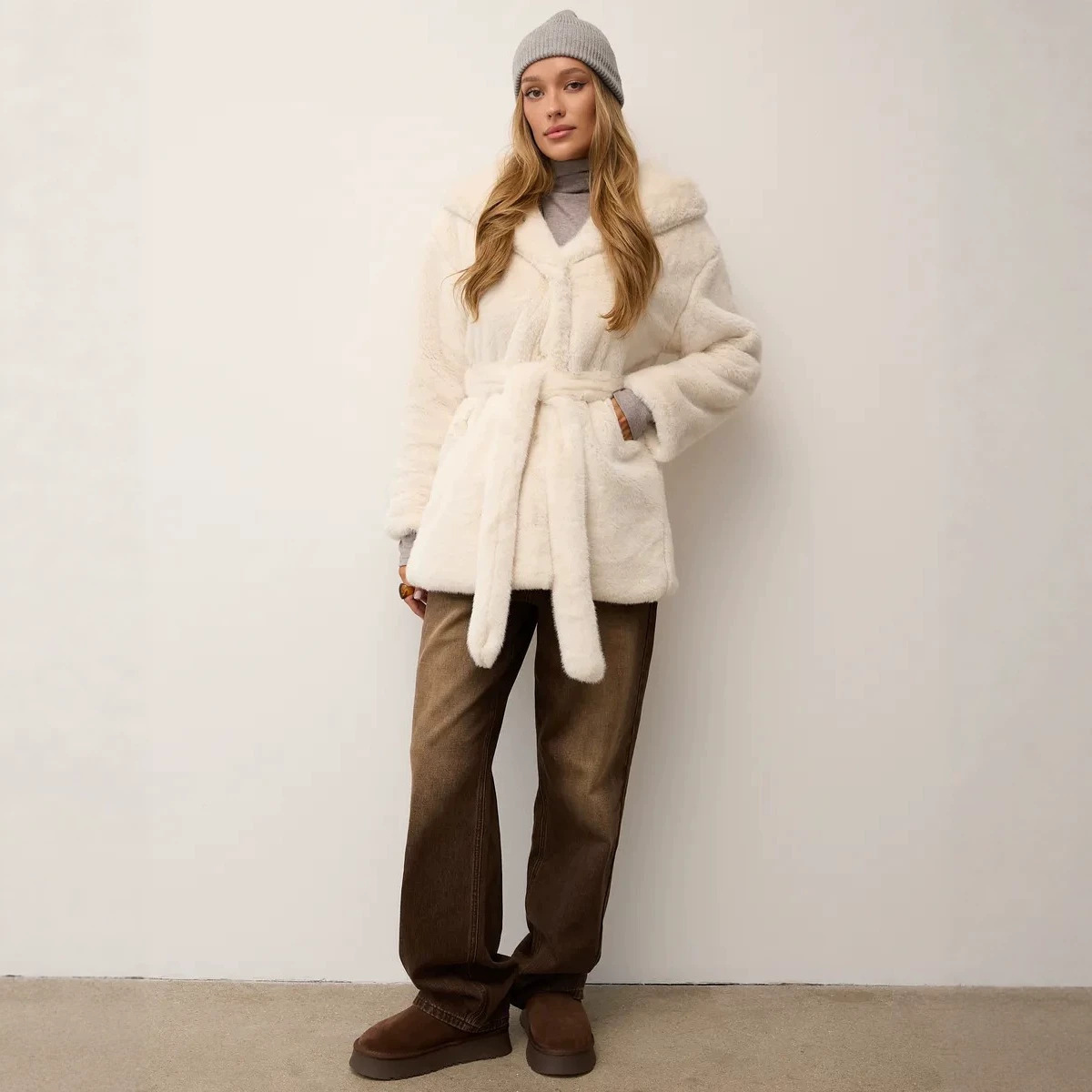 Hooded Faux Fur Women Coats Ja - Leather Work Jacket With Hood recension och pris