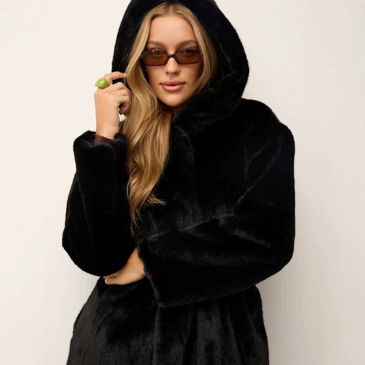 Hooded Faux Fur Women Coats Ja - Leather Work Jacket With Hood recension och pris